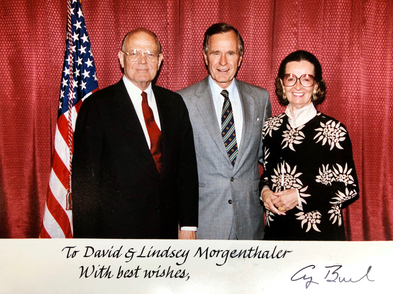 David and Lindsay Morgenthaler with President George H.W. Bush